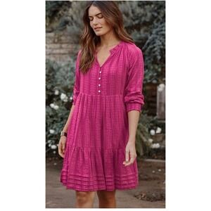 Elegant Pink Button-Down Dress